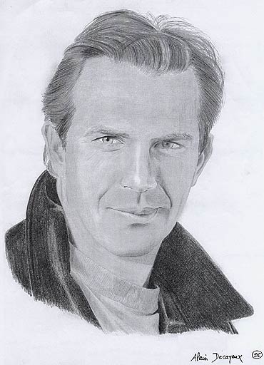 Kevin Costner au crayon format A4