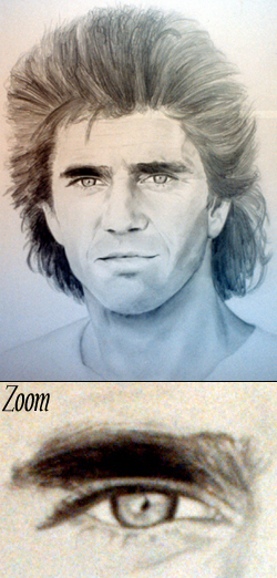 Mel Gibson au crayon format A4