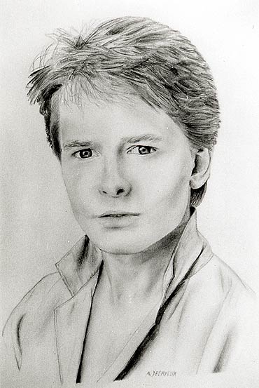 Michael J. Fox au crayon format A4