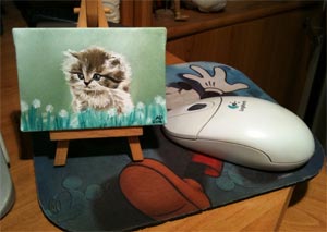 Chaton en peinture � l'huile