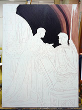 Application de la premi�re couche de peinture