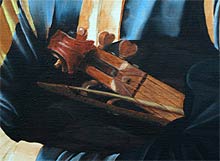 D�tail de la mandoline du joyeux musicien