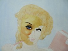 D�tail du visage de la jolie pin-up