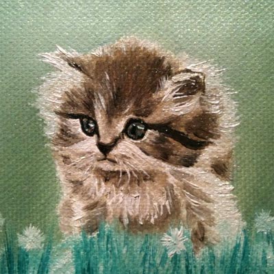 Chaton - Peinture à l'huile